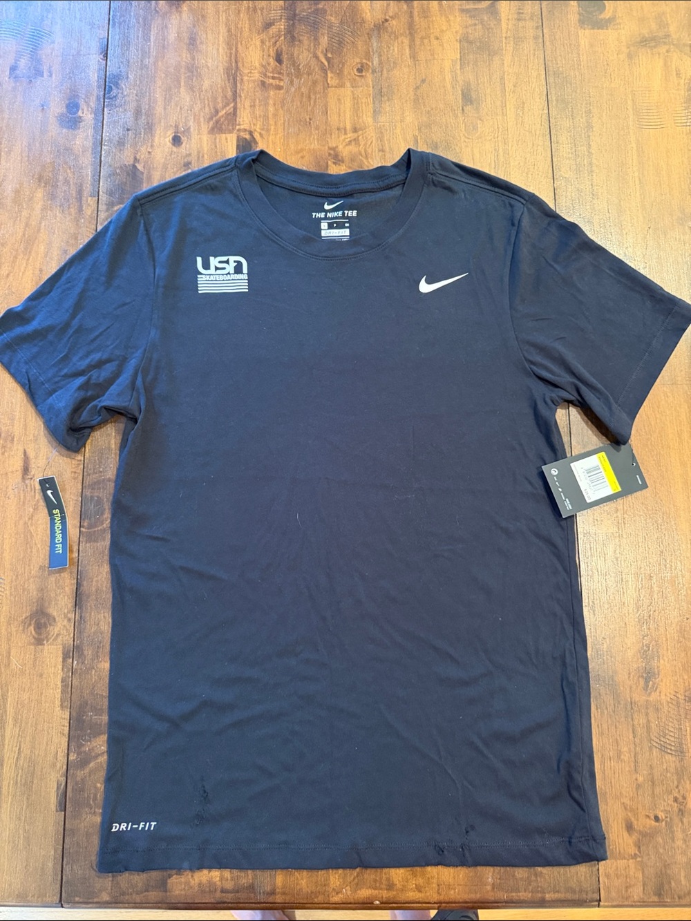 Nike Black Short Sleeve Dri-FIT Tee with USA skateboarding Logo